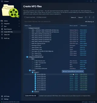 Create NFO files — Z-Keeper