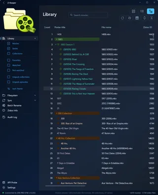 Hierarchical tree view — Z-Keeper
