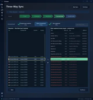 Sync — unmatched — Z-Keeper